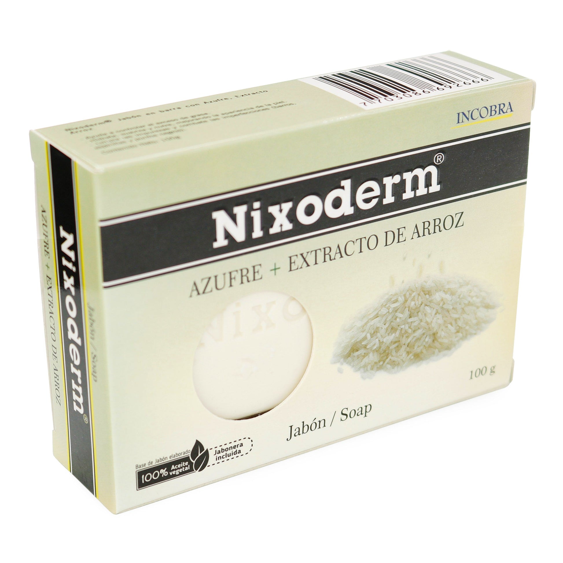 Jabon Nixoderm Azufre Extracto Arroz 100 Gr